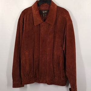 MENS SUEDE LEATHER JACKET SIZE LARGE BY G III
COGNAC